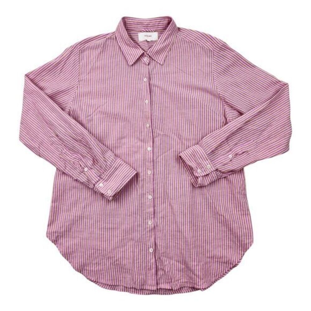 Women's Pink Striped Button-Up Shirt
